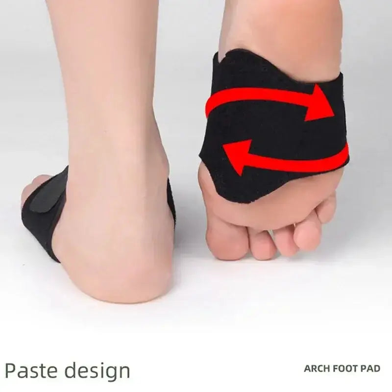 Arch foot pad showing paste design for support and comfort, ideal for flat feet and plantar fasciitis relief.