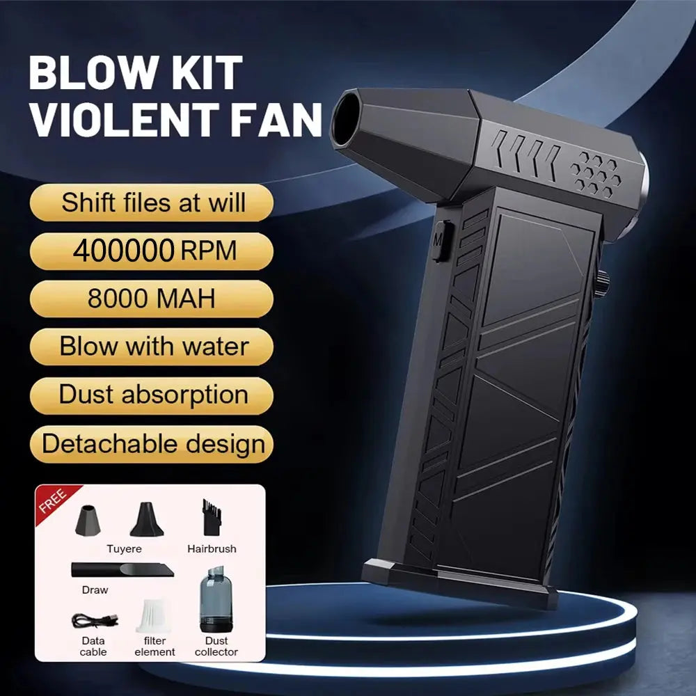 400000RPM Turbo Jet Blower Powerful Air Blower Brushless Motor Turbo Fan Wind Speed 58m/s 8000mAh Souffleur Air Puissant Bantout.prod