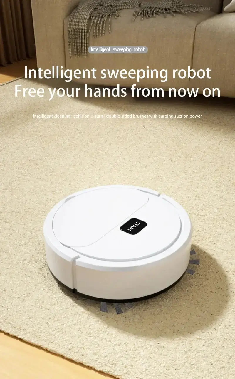 Aspirateur Robot Intelligent 3-en-1 Fully Automatic Sans Fil - Nettoyeur de Sol et Balayage pour un Usage Domestique, Mini Aspirateur Robot. Bantout.prod