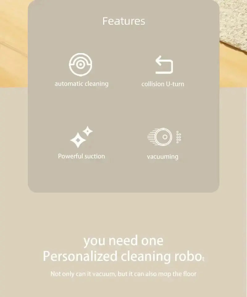 Aspirateur Robot Intelligent 3-en-1 Fully Automatic Sans Fil - Nettoyeur de Sol et Balayage pour un Usage Domestique, Mini Aspirateur Robot. Bantout.prod