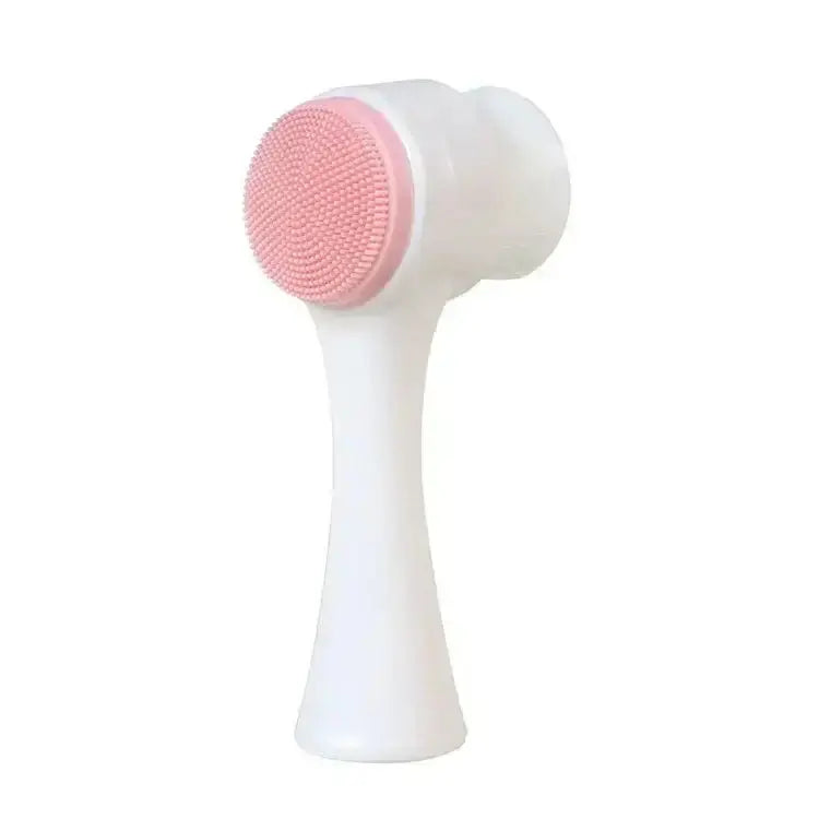 Brosse nettoyante pour le visage en silicone double 3D, adaptée au nettoyage doux de la peau.