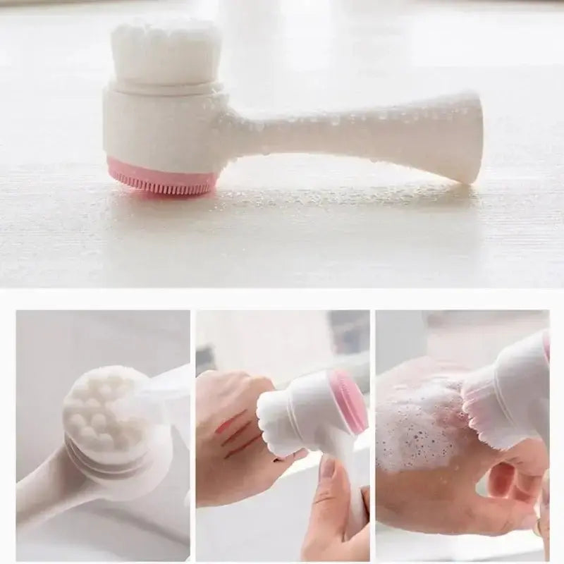Brosse nettoyante pour le visage en silicone, rechargeable, idéale pour un nettoyage doux et efficace de la peau.