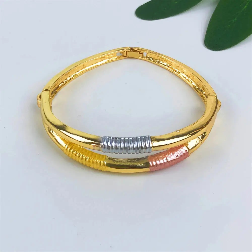ESALE Dubai Style Gold Color Earring Sets Necklace Earring Bracelet Rings Sets For Women To Wear As A Banquet Gift Bantout.prod