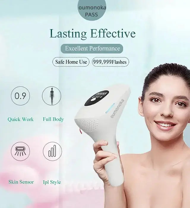 Épilateur laser permanent à 999 999 flashs pour bikini, appareil d&