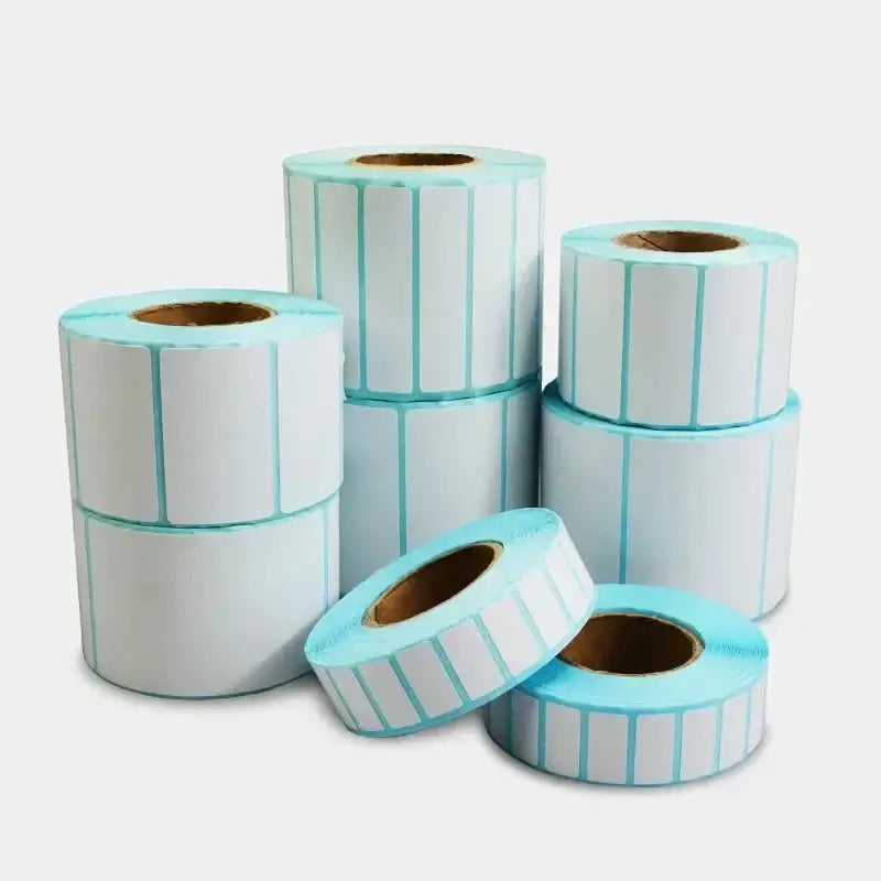 Étiquette autocollante thermique blanche vierge en papier pour prix de supermarché, étiquette vierge, impression directe, fournitures d&