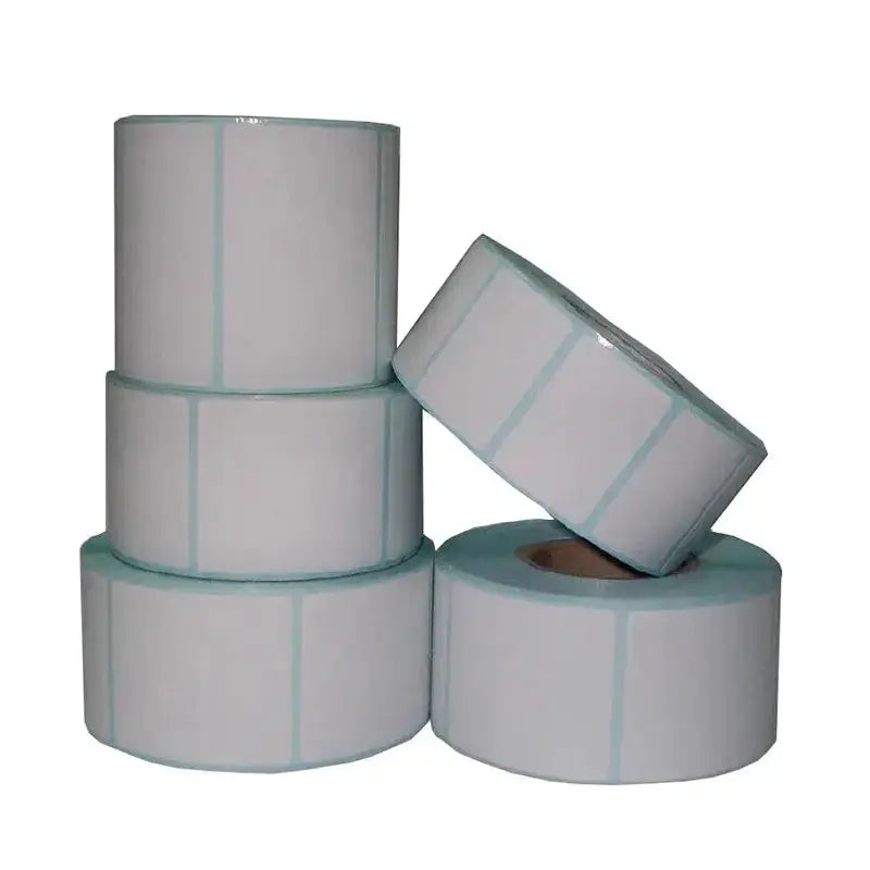 Étiquette autocollante thermique blanche vierge en papier pour prix de supermarché, étiquette vierge, impression directe, fournitures d&