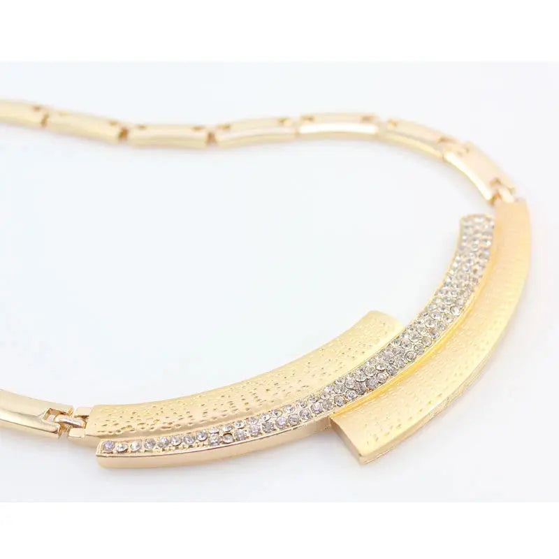 Fashion Wedding Bridal Crystal Rhinestone Jewelry Sets African Beads Dubai Gold Color Statement Jewellery Costume Bantout.prod