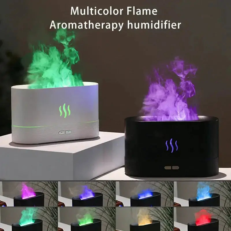 Humidificateur portable à brume fraîche, USB, LED, changement de couleur, pour pièce, air, feu, flamme, arôme, diffuseur d&