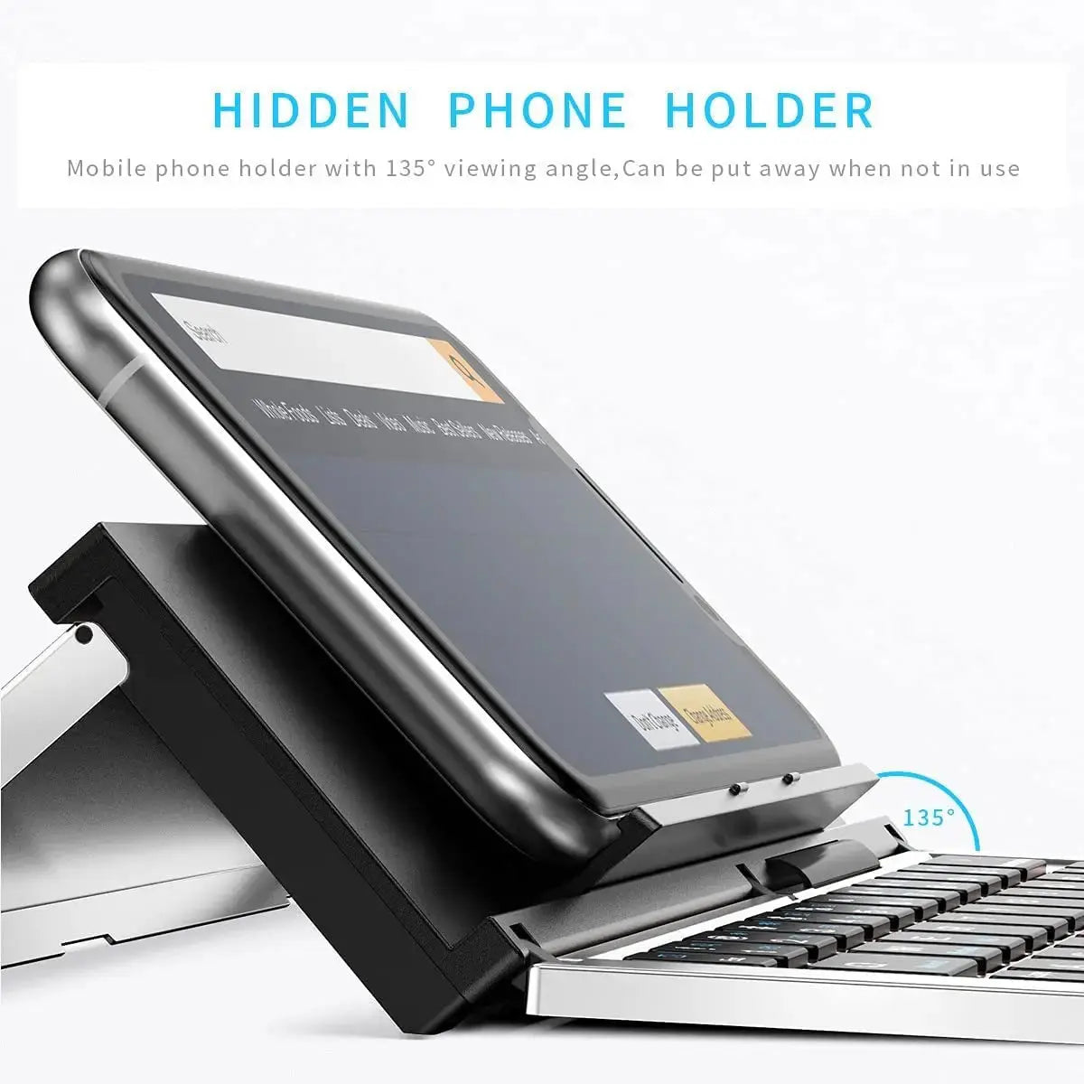 Jomaa Folding Keyboard Bluetooth Foldable Wireless Keyboard Pocket Size Rechargeable Keyboard for iPhone iPad Tablet Laptops Bantout.prod