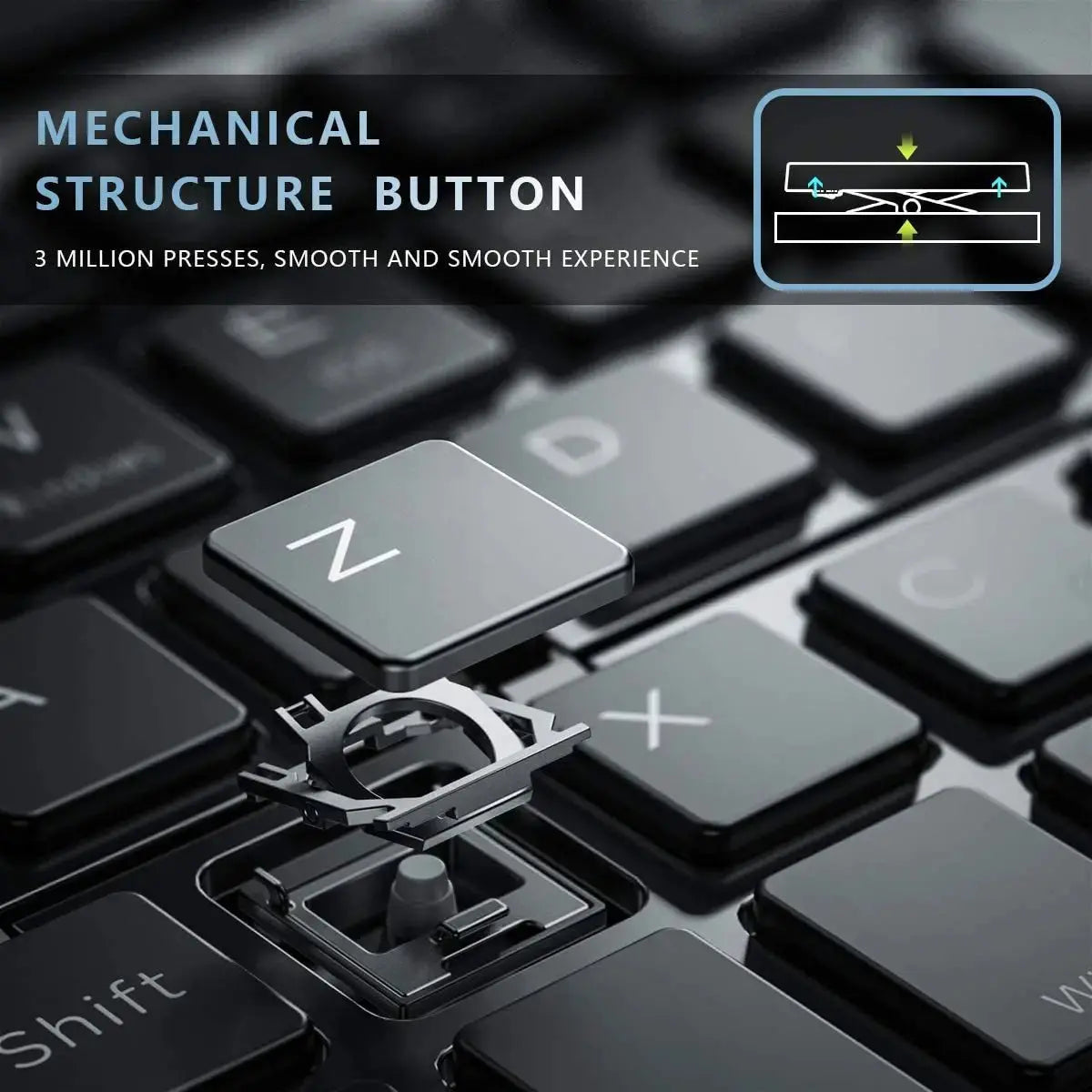 Jomaa Folding Keyboard Bluetooth Foldable Wireless Keyboard Pocket Size Rechargeable Keyboard for iPhone iPad Tablet Laptops Bantout.prod
