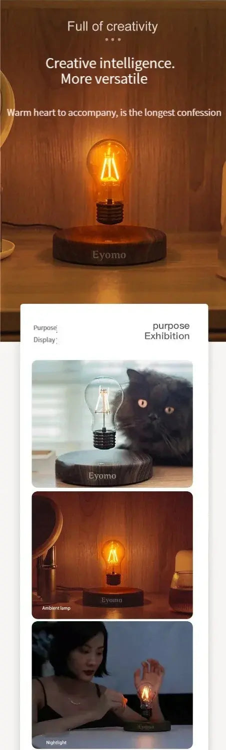 LED Magnetic Levitation Light Floating Glass Desk Lamp Creative Home Office Decoration Night Light Gift Bantout.prod