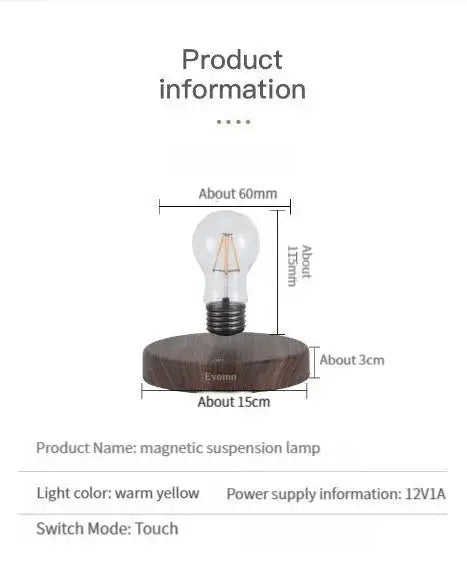 LED Magnetic Levitation Light Floating Glass Desk Lamp Creative Home Office Decoration Night Light Gift Bantout.prod