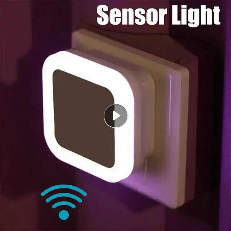 LED sensor light mounted on wall, ideal for bedrooms and hallways, providing automatic illumination with sleek design.