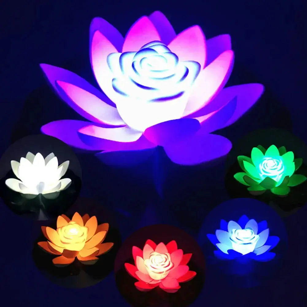 Lampe LED flottante en forme de lotus, lumières colorées pour étang, piscine, jardin, décorations sous-marines.