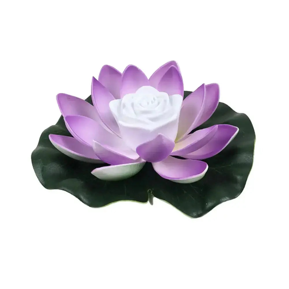 Lampe LED flottante en forme de lotus, décorative pour étang, piscine et jardin, alimentée par piles.