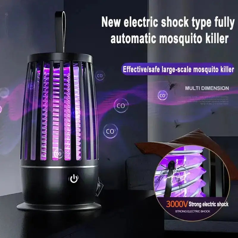 Automatic electric mosquito killer with strong 3000V shock and multi-dimensional effectiveness.