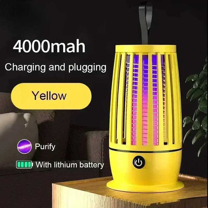 Lampe anti-moustiques UV Xiomi jaune, 4000mAh, rechargeable, avec batterie lithium, idéale pour l&