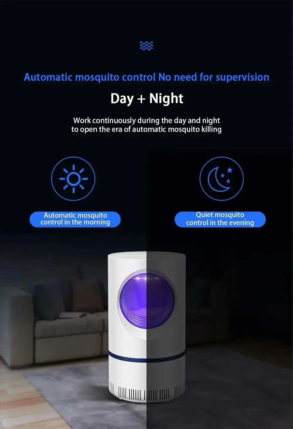 Electric mosquito repellent lamp from Xiaomi, features automatic control for day and night use.