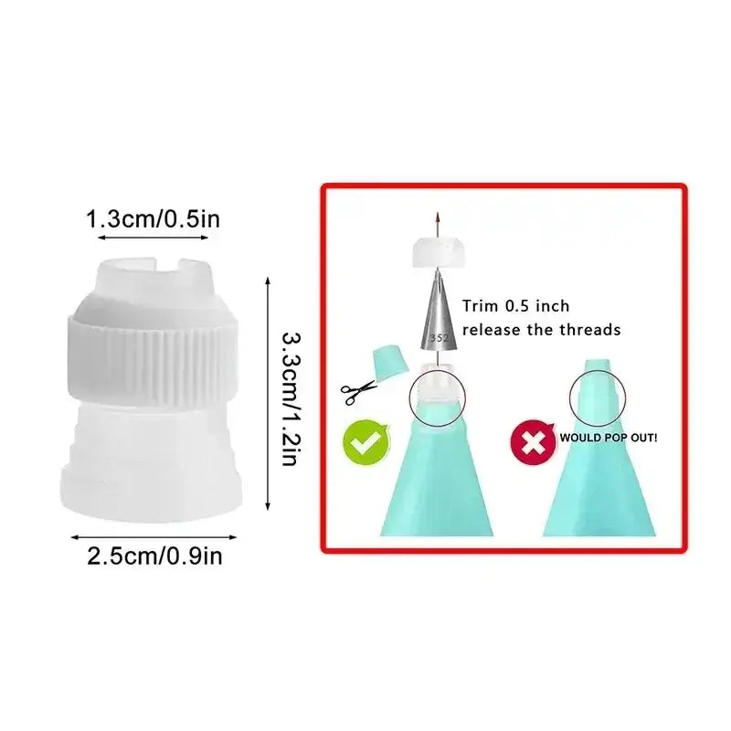 Lot de 8/10/16 douilles à douille en silicone pour glaçage de gâteaux, outils de décoration de gâteaux, douilles réutilisables + 1 poche à douille Bantout.prod