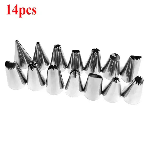 Lot de 8/10/16 douilles à douille en silicone pour glaçage de gâteaux, outils de décoration de gâteaux, douilles réutilisables + 1 poche à douille Bantout.prod