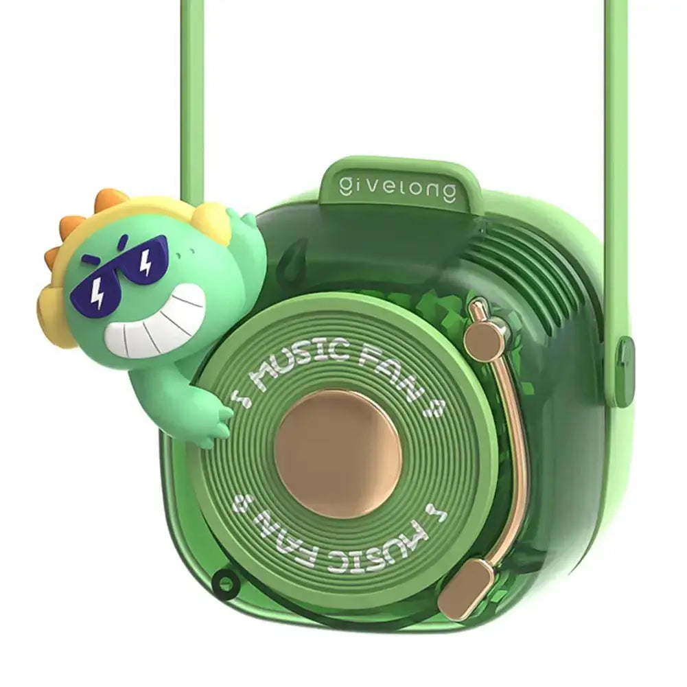 Mini ventilateur portable avec figurine de dragon, design amusant et coloré, idéal pour les enfants et les aventures en plein air.