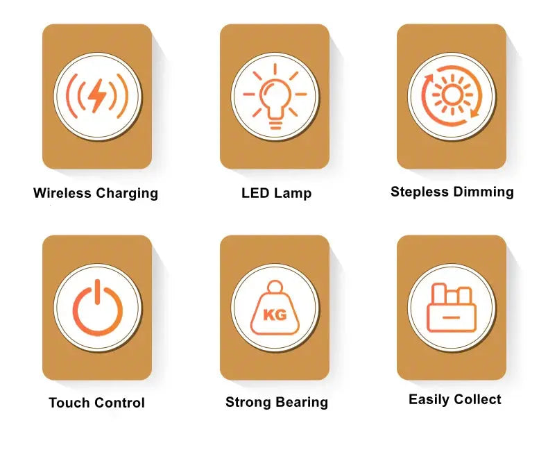 Novelty floating lamp with 10 W detachable wireless charger decorative light for bedroom/office Bantout.prod