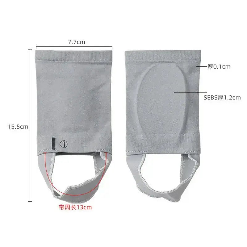 Arch support sleeves for flat feet and plantar fasciitis relief, featuring metatarsal compression design and proper dimensions.