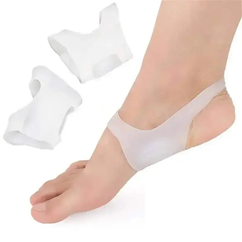 Arch support sleeves and metatarsal compression brace for flat feet and plantar fasciitis relief.