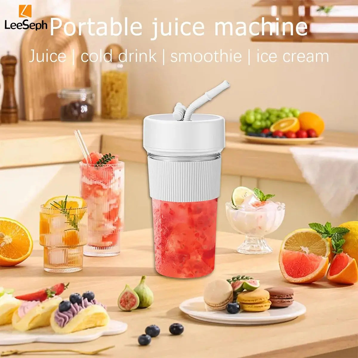 Portable Blender Cup, Electric Juicer Blender, Mini Blender Portable Blender For Shakes and Smoothies, for Home, Gym, Office Bantout.prod