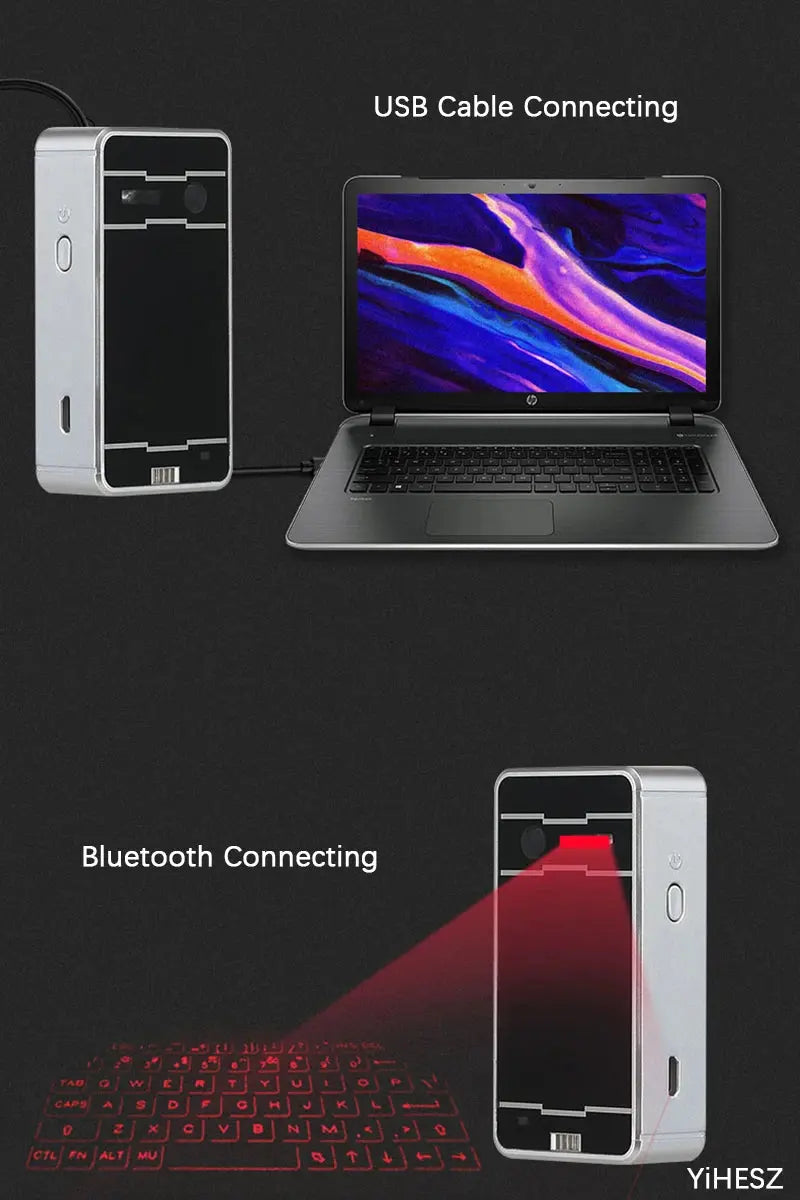 Portable Bluetooth Virtual Laser Keyboard Wireless Projector Keyboard With Mouse function For iphone Tablet Computer Phone Bantout.prod