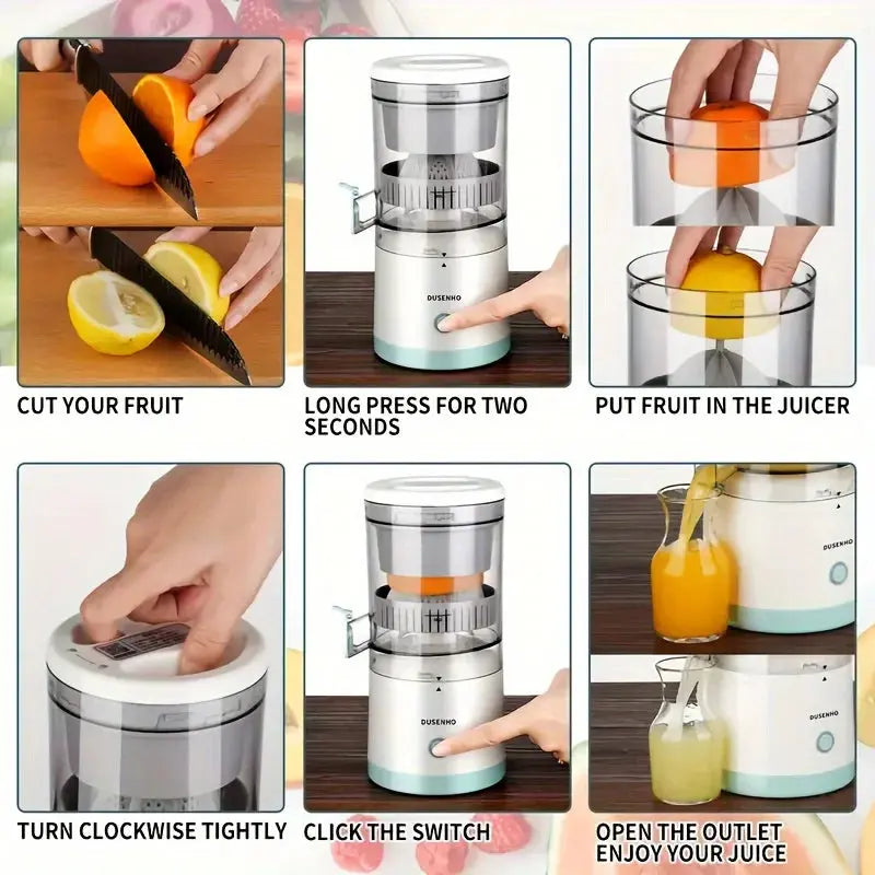 Portable Electric Citrus Juicer USB Charging Orange Juice Squeezer Machine Lemon Fruit Blender Automatic Fresh Squeezing Mixer Bantout.prod