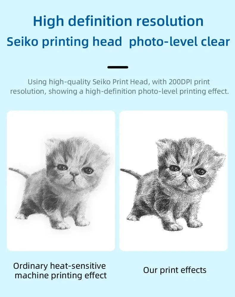 Portable thermal printer mini cat print photo pocket thermal label printer 58mm printing wireless Bluetooth Android iOS printers Bantout.prod