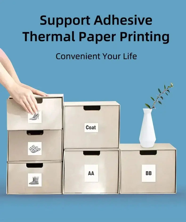 Portable thermal printer mini cat print photo pocket thermal label printer 58mm printing wireless Bluetooth Android iOS printers Bantout.prod