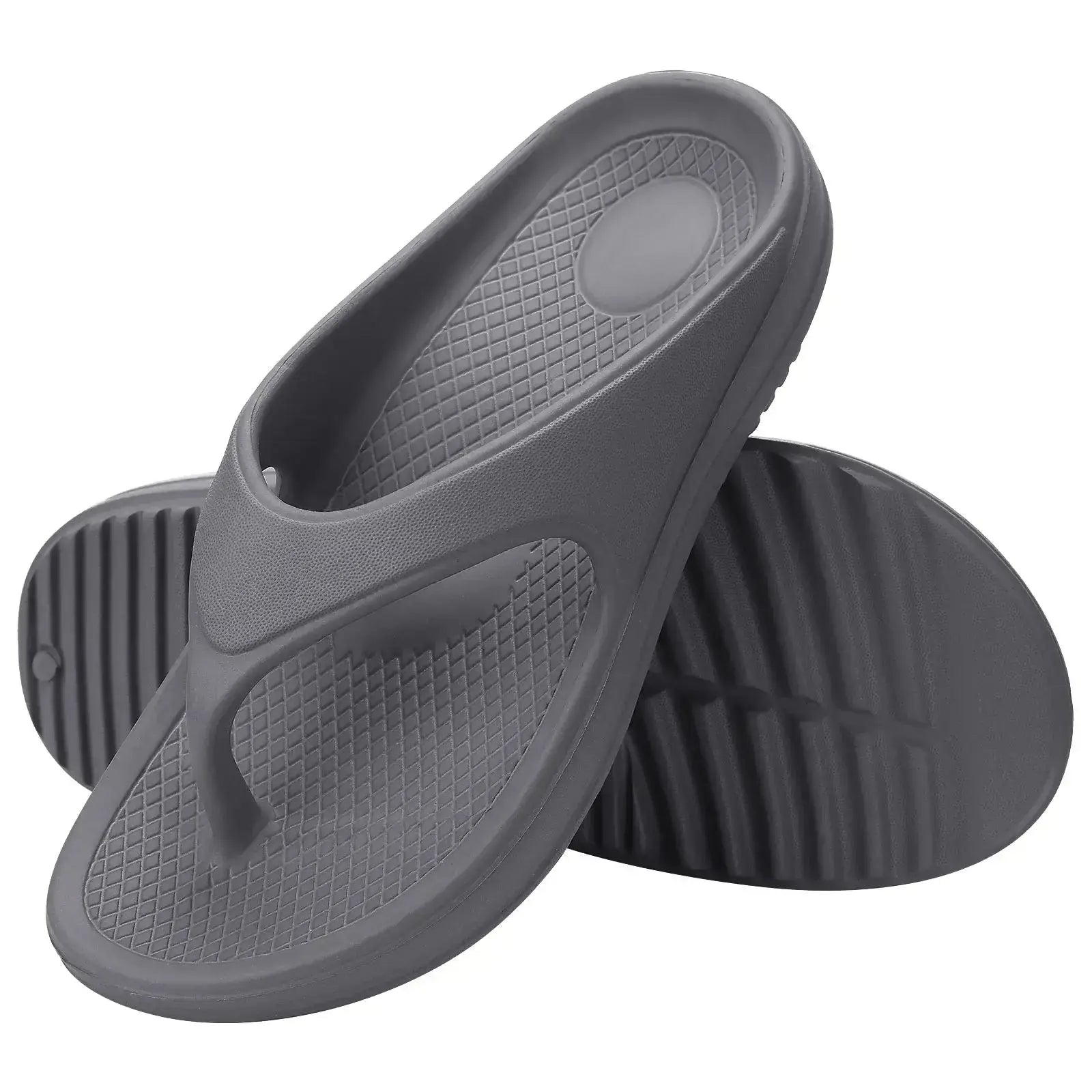 Sandales orthopédiques pour femmes en EVA, confort décontracté, couleur grise, talon bas.