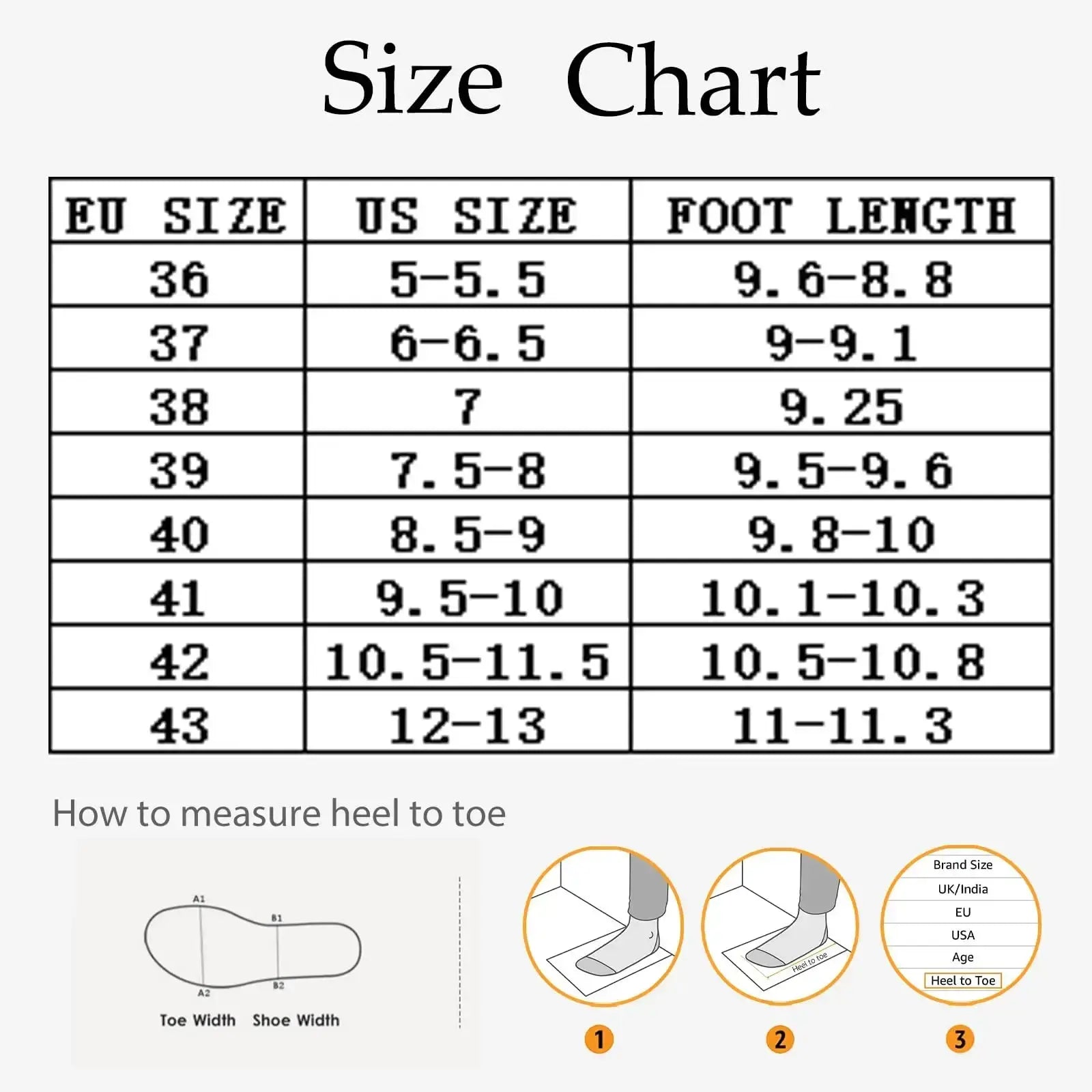 Size chart for women&
