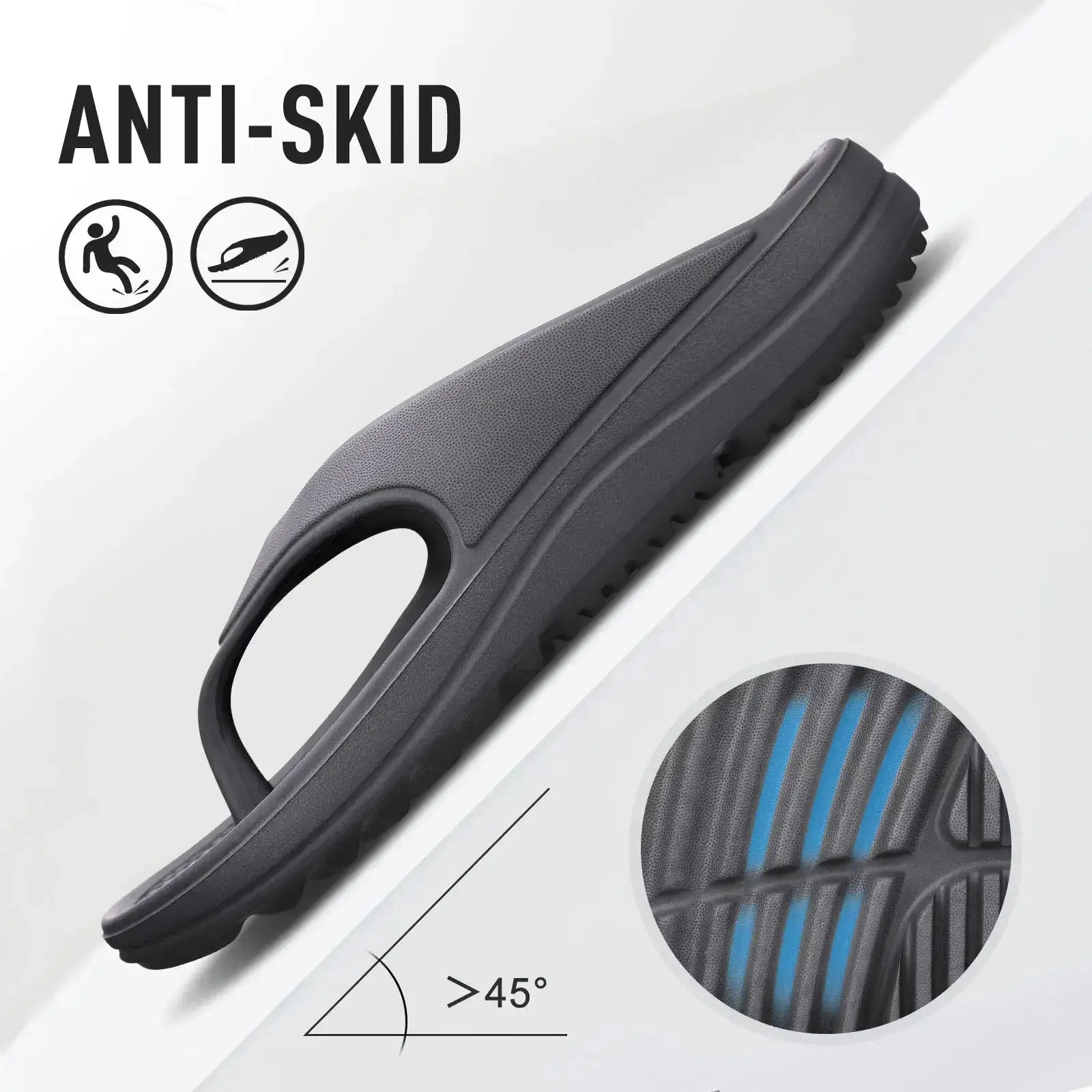 Sandales orthopédiques anti-dérapantes avec semelle EVA, conçues pour un confort décontracté et une stabilité optimale.