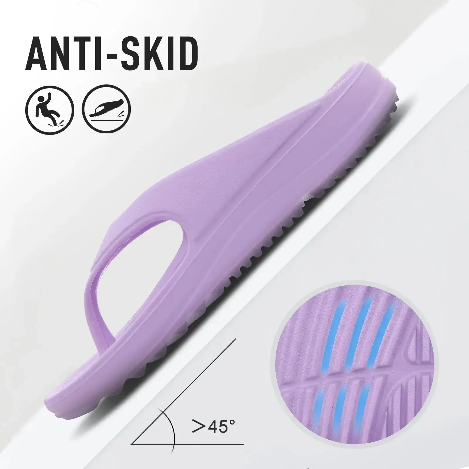 Sandales orthopédiques pour femmes en EVA violet, anti-dérapantes avec semelle ergonomique.