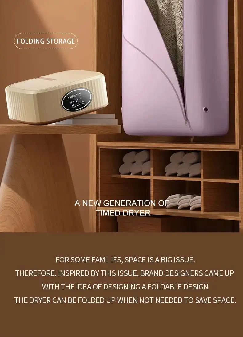 Pliable sèche-linge électrique intelligent 600 W, rangement pratique et compact pour un séchage efficace.
