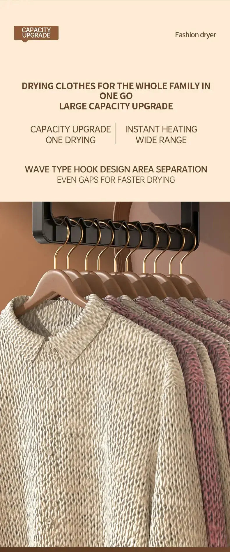Sèche-linge électrique pour toute la famille avec capacité améliorée et séchage rapide, adapté à une utilisation moderne.