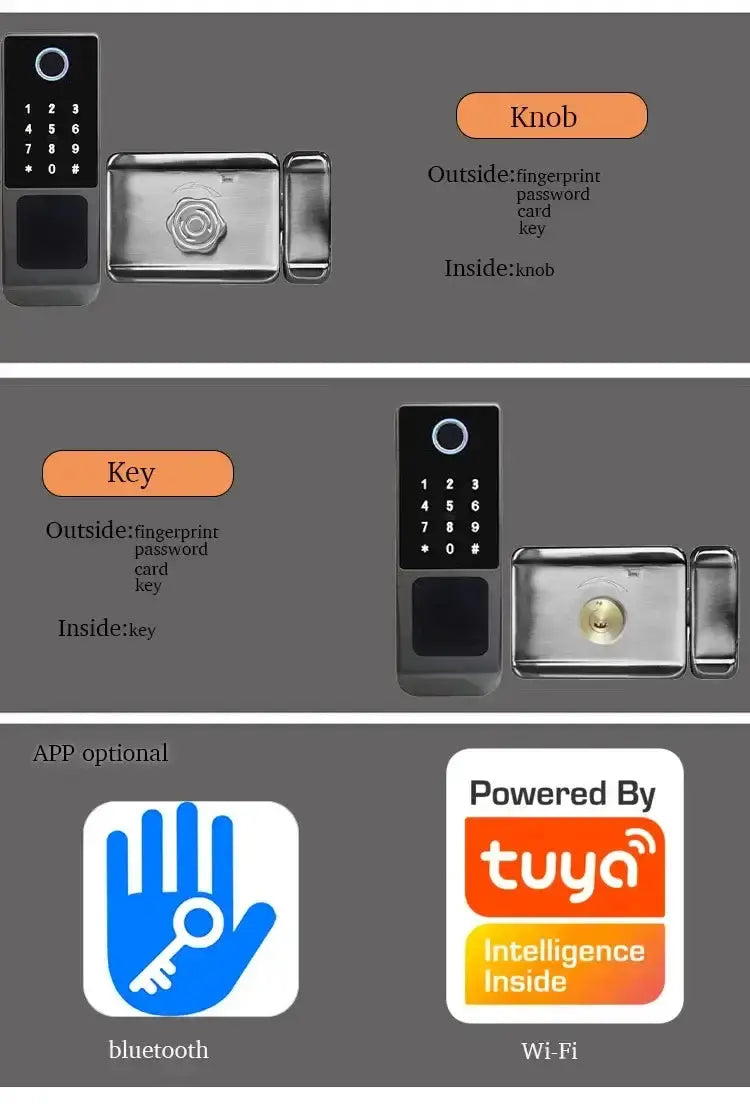 Serrure intelligente WiFi Tuya étanche, double verrouillage par empreinte digitale Bantout.prod
