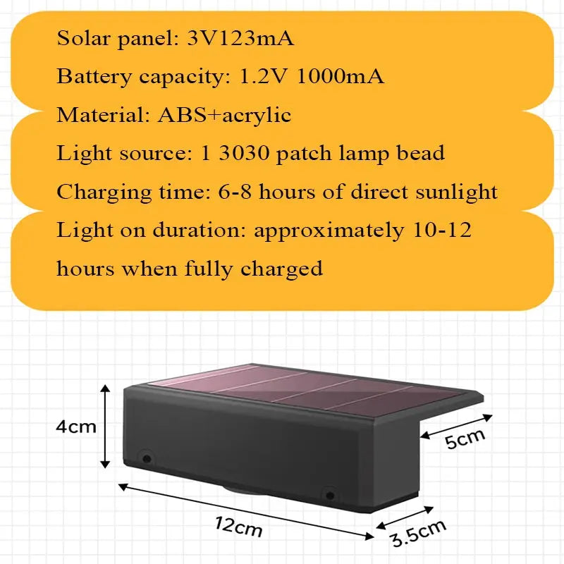 Solar Wall Washing Lamp Waterproof Outdoor LED Wall Light Courtyard Lamp Decorative Balcony Garden Bantout.prod