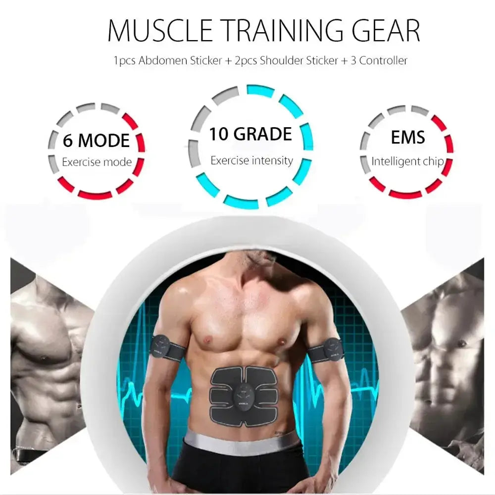 Stimulateur musculaire sans fil EMS, entraîneur intelligent de fitness, entraînement abdominal, autocollants électriques de perte de poids, masseur amincissant pour le corps Bantout.prod