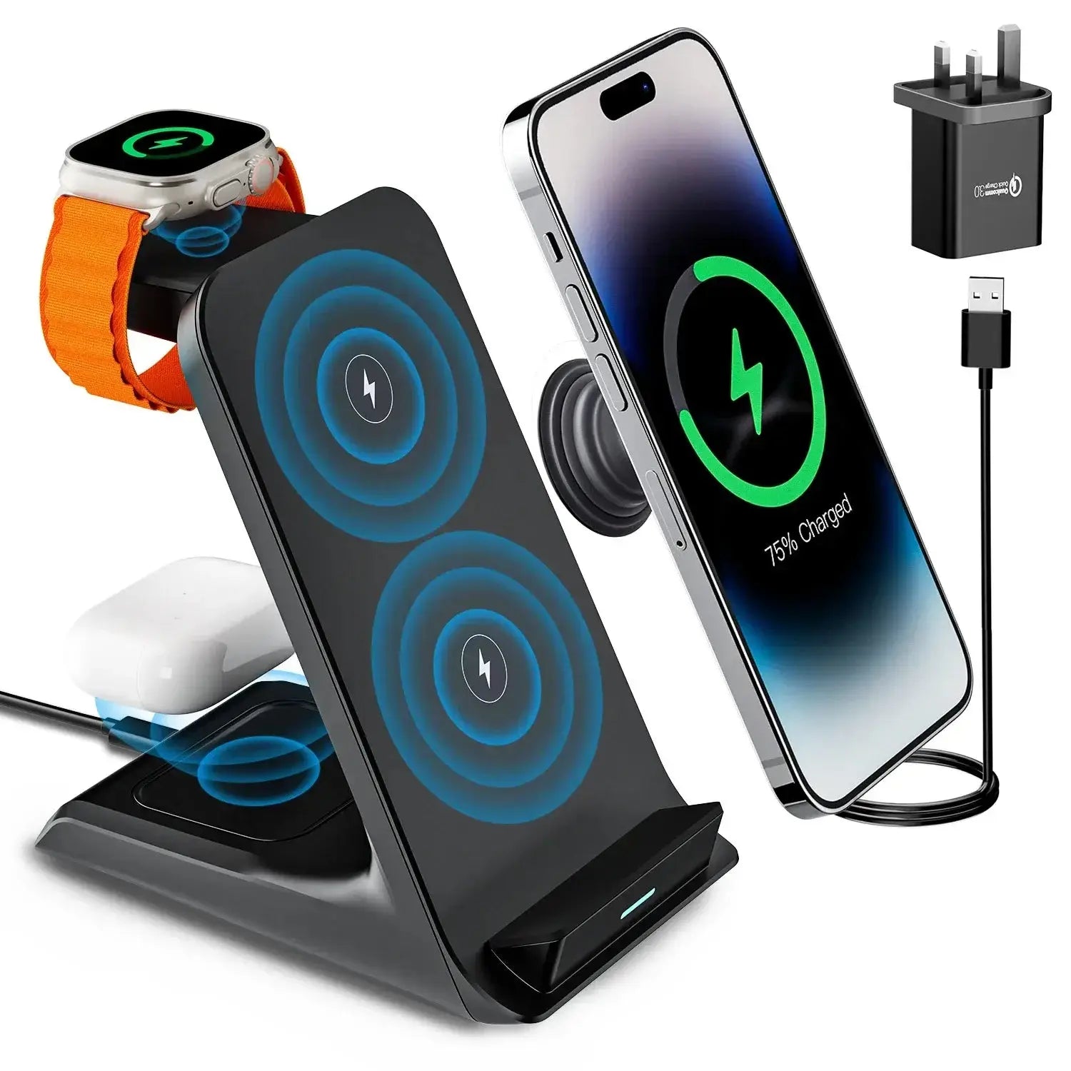 Support de chargeur sans fil Station de charge rapide portable pour iPhone 16/15/14 Pro Max Bantout.prod