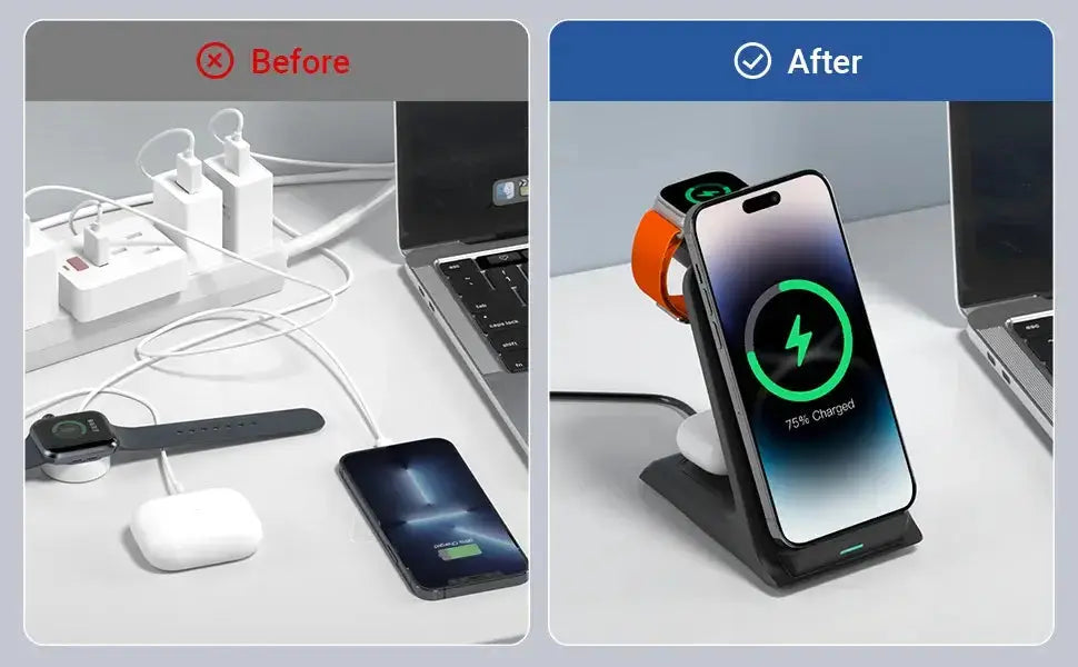 Support de chargeur sans fil Station de charge rapide portable pour iPhone 16/15/14 Pro Max Bantout.prod