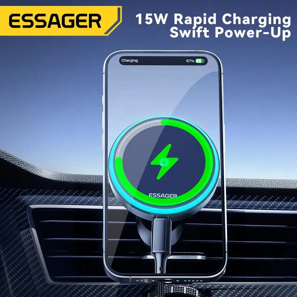Support de téléphone magnétique pour voiture Essager 15 W Support de chargeur sans fil pour iPhone 15 14 13 Pro Max Bantout.prod