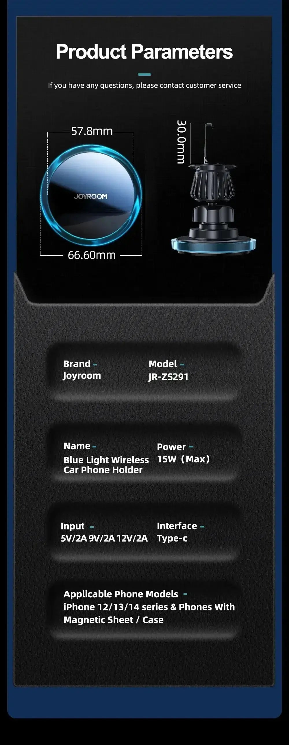 Support de téléphone magnétique pour voiture Joyroom, chargeur sans fil pour iPhone 15 14 13 Pro Max Bantout.prod