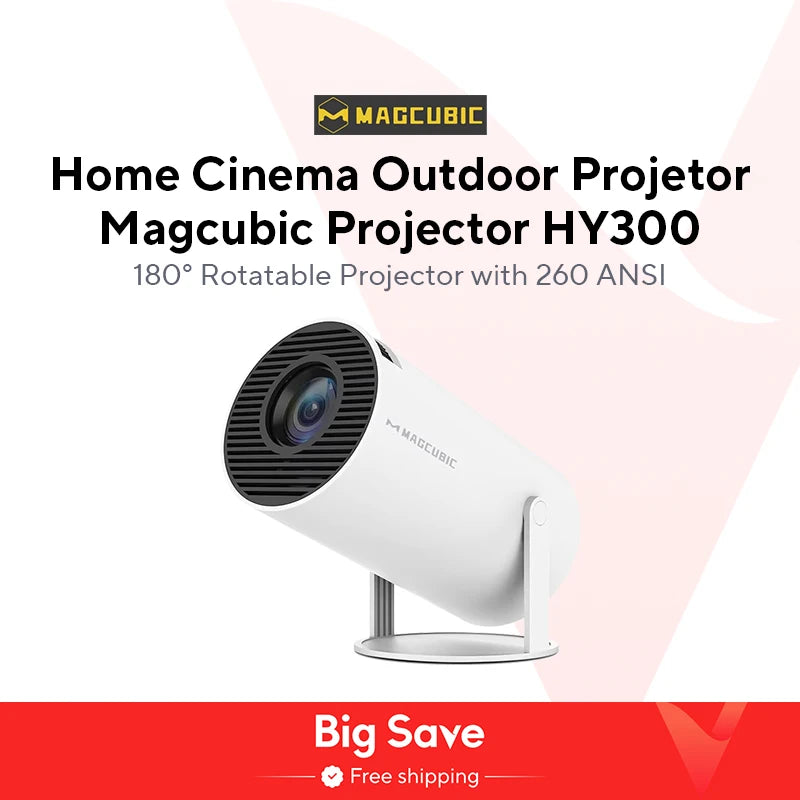 Magcubic HY300 Pro 4K Android 11 Projector – 260 ANSI, WiFi 6, BT 5.0, Home & Outdoor Cinema