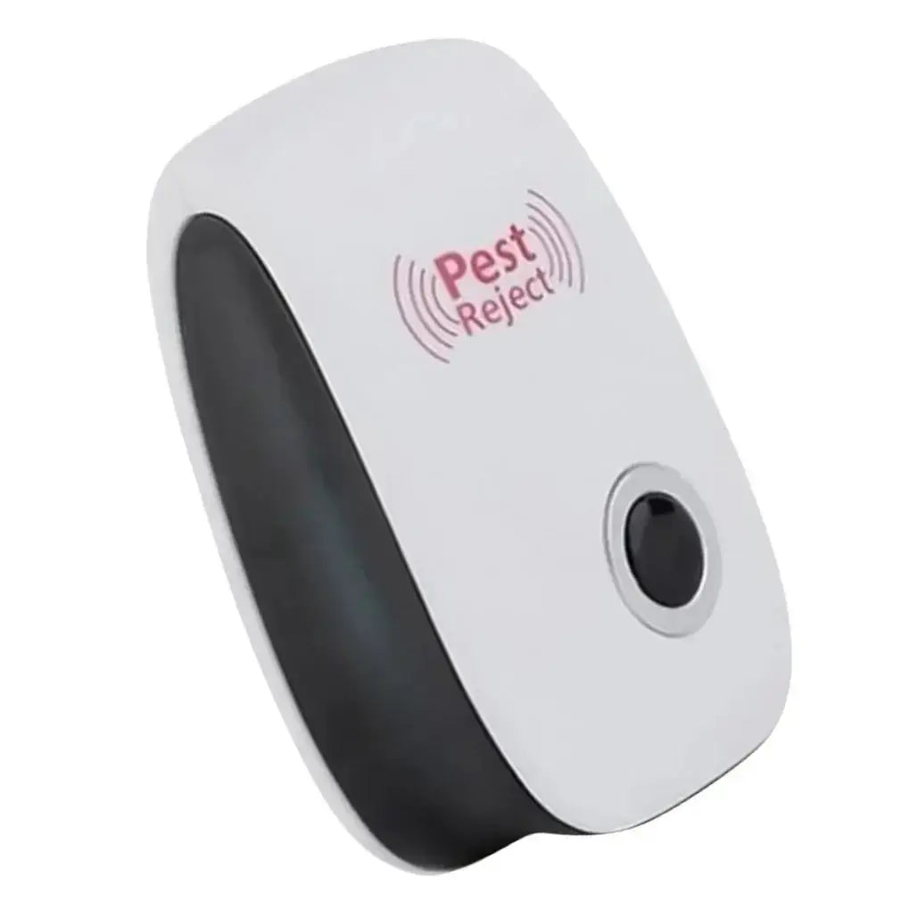 Ultrasonic pest control device designed to repel mice, cockroaches, mosquitoes, and other insects.