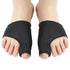 Black toe separator and bunion corrector for foot pain relief and orthopedic care.