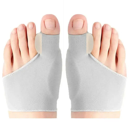Pair of toe separators for bunion correction and foot pain relief, designed for comfort and orthotic support.